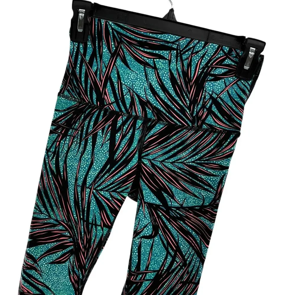 Lululemon Palm Lace Tofino Teal Multi High Times Leggings Pants